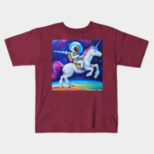 Astronaut riding unicorn Kids T-Shirt